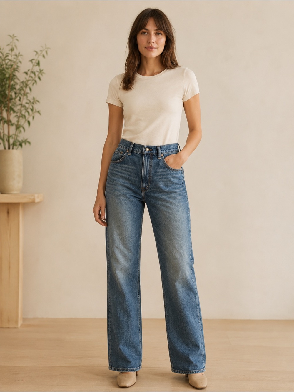 Alexa Chung for Madewell High-Rise Flare Jeans in Mid Blue Wash SZ 29 - Picture 1 of 11